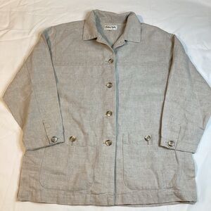 Madison Studio Linen Button Down Light Chore Jacket